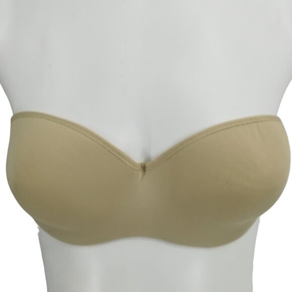 Le Mystere Shameless Strapless Underwire Beige Bra Size 32DD Multiway No Straps - Picture 1 of 11